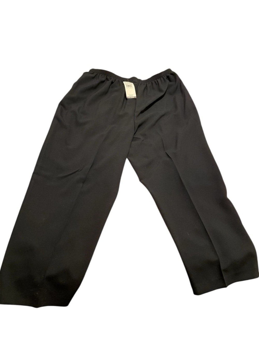 Alfred Dunner Black Elastic-Waist Straight Dress Pants size 24 NWT!